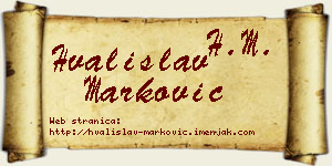 Hvalislav Marković vizit kartica